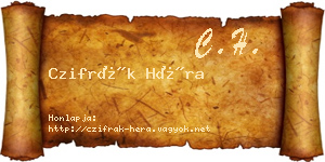 Czifrák Héra névjegykártya